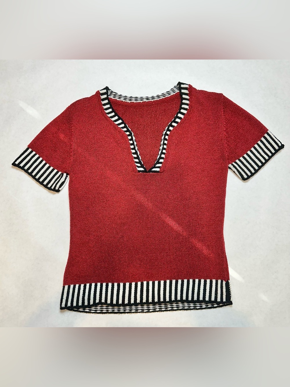 Vintage Knit Top Blouse Red size sm/md